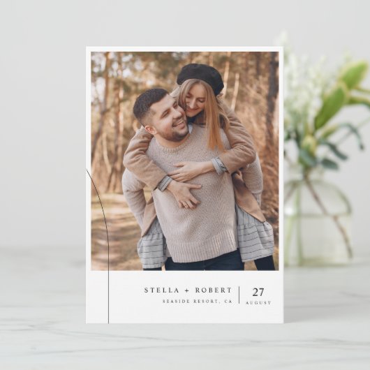 Minimalist Elegant Wedding Photo 招待状 (スタンド正面)