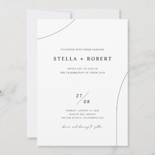 Minimalist Elegant Wedding Photo 招待状 (裏面)