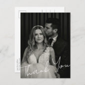 Minimalist Elegant Wedding Photo Custom Thank You ポストカード (正面/裏面)