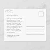 Minimalist Elegant Wedding Photo Custom Thank You ポストカード (裏面)