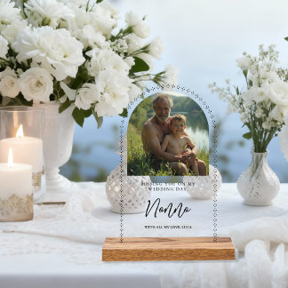 Minimalist Elegant Wedding Photo Tribute Memorial アクリルサイン