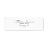 Minimalist Elegant Wedding Return Address Label ラベル (正面)