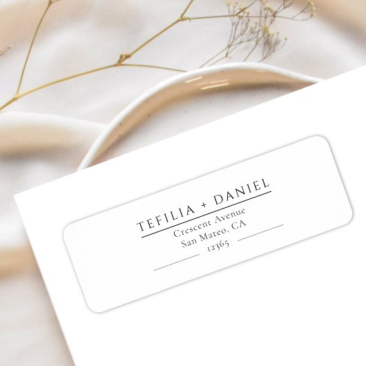 Minimalist Elegant Wedding Return Address Label ラベル