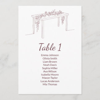 Minimalist Elegant Wedding Seating Chart Cards プログラム