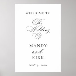 Minimalist Elegant Wedding Welcome Sign | Modern  ポスター