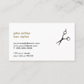 Minimalist Elegant White Black Scissor Hair Stylis 名刺 (正面)