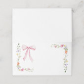 Minimalist elegant wildflower Bow place card プレイスカード (外部開封)