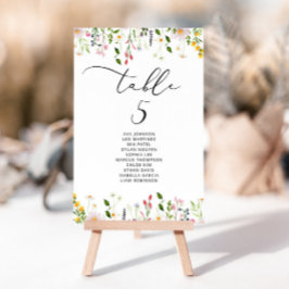 Minimalist elegant Wildflower Seating Chart card 招待状