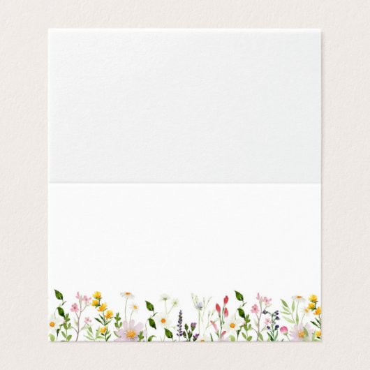 Minimalist elegant wildflowers wedding place cards (外部フラット)