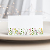Minimalist elegant wildflowers wedding place cards