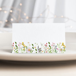 Minimalist elegant wildflowers wedding place cards