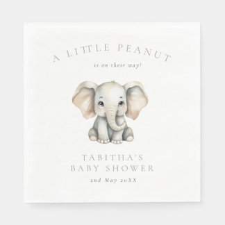 Minimalist Elephant Little Peanut Baby Shower スタンダードランチョンナプキン