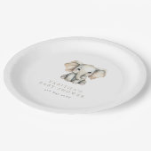 Minimalist Elephant Little Peanut Baby Shower ペーパープレート (アングル)