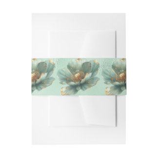 Minimalist Emerald and Gold Wedding  Invitation  招待状ベリーバンド