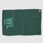 Minimalist Emerald Green Personalized Monogram ゴルフタオル (横)