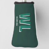 Minimalist Emerald Green Personalized Monogram  ゴルフヘッドカバー (回転90)