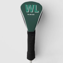 Minimalist Emerald Green Personalized Monogram  ゴルフヘッドカバー