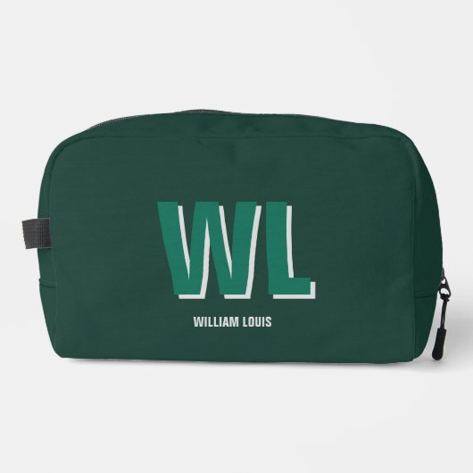 Minimalist Emerald Green Personalized Monogram ドップキット (正面)