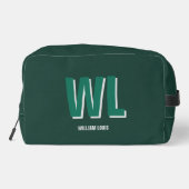 Minimalist Emerald Green Personalized Monogram ドップキット (裏面)