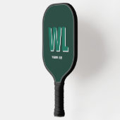 Minimalist Emerald Green Personalized Monogram ピックルボールラケット (左)
