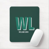 Minimalist Emerald Green Personalized Monogram  マウスパッド (マウス)