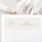 Minimalist Emerald Monogram Wedding Address Label ラベル (インサイチュ)