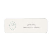 Minimalist Emerald Monogram Wedding Address Label ラベル (正面)