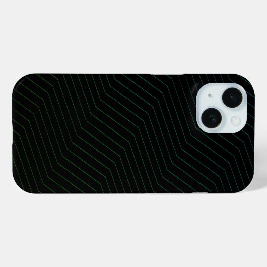 Minimalist Emerald & Teal Zig-Zag Modern Geometric Case-Mate iPhoneケース (裏面 (横))
