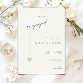 Minimalist Engagement Party Invitation 招待状