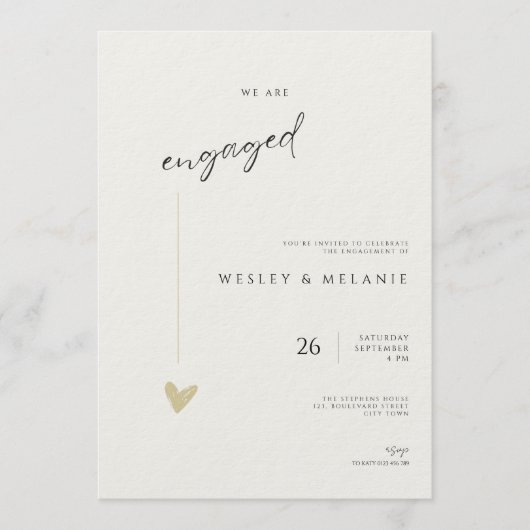 Minimalist Engagement Party Invitation 招待状 (正面)