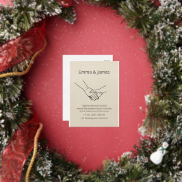 Minimalist Eternal Bond Line Art Wedding Invite 箔招待状ポストカード