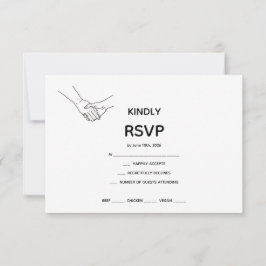 Minimalist Eternal Bond Line Art Wedding RSVP Card