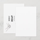 Minimalist Eternal Bond Line Art Wedding RSVP Card (正面/裏面)
