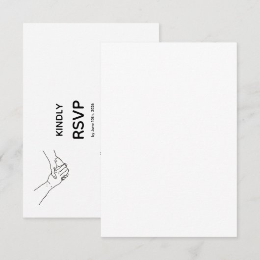 Minimalist Eternal Bond Line Art Wedding RSVP Card (正面/裏面)