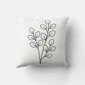 Minimalist Eucalyptus Botanical Line Art クッション (裏面)