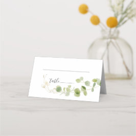 Minimalist Eucalyptus Green Foliage Classy Wedding プレイスカード