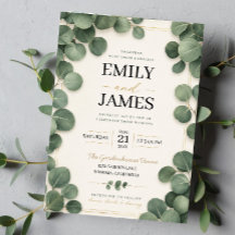 Minimalist Eucalyptus Sage Green Leaves and Gold 