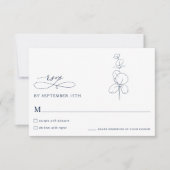 Minimalist Eucalyptus Spring  Wedding RSVP Cards (正面)