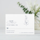 Minimalist Eucalyptus Spring  Wedding RSVP Cards (スタンド正面)