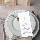 Minimalist Eucalyptus Wedding Menu Card メニュー