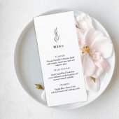 Minimalist Eucalyptus Wedding Menu Card メニュー