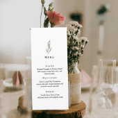 Minimalist Eucalyptus Wedding Menu Card メニュー