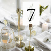 Minimalist Eucalyptus Wedding Table Number Sign テーブルナンバー