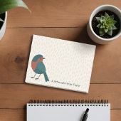 Minimalist European Robin Cute Teal Bird Drawing ポストイット
