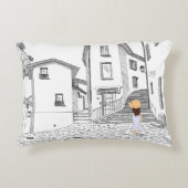 Minimalist European Street Illustration  アクセントクッション (正面)