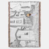Minimalist European Street Illustration  スローブランケット (正面縦)