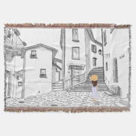 Minimalist European Street Illustration  スローブランケット