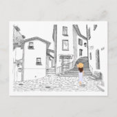 Minimalist European Street Illustration  ポストカード (正面)
