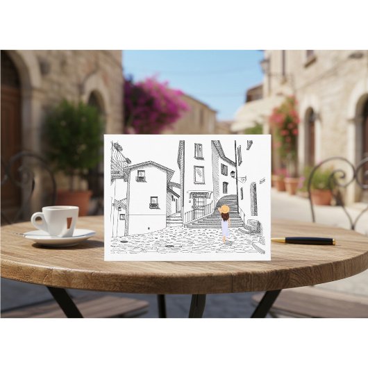 Minimalist European Street Illustration  ポストカード