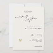 Minimalist Evening Reception Wedding Gold Black 招待状 (正面)
